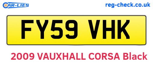 FY59VHK are the vehicle registration plates.