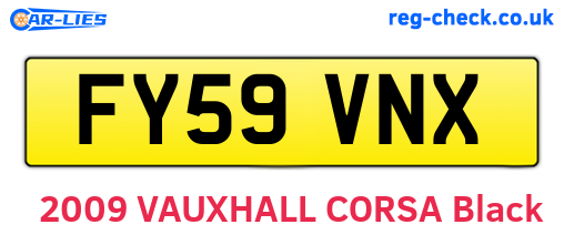 FY59VNX are the vehicle registration plates.