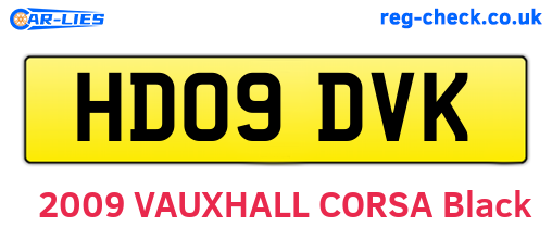 HD09DVK are the vehicle registration plates.