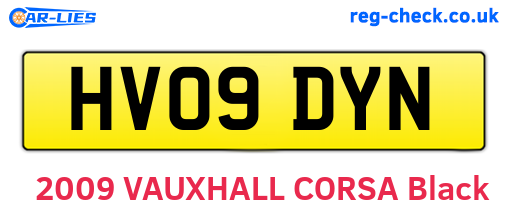 HV09DYN are the vehicle registration plates.