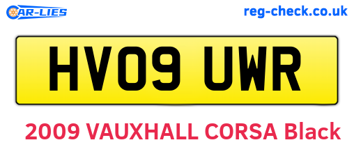 HV09UWR are the vehicle registration plates.