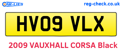 HV09VLX are the vehicle registration plates.