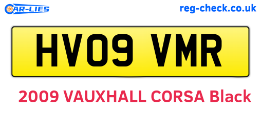 HV09VMR are the vehicle registration plates.