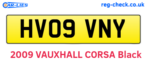 HV09VNY are the vehicle registration plates.