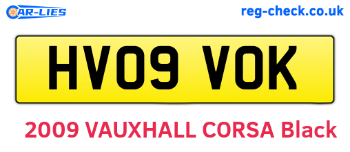 HV09VOK are the vehicle registration plates.