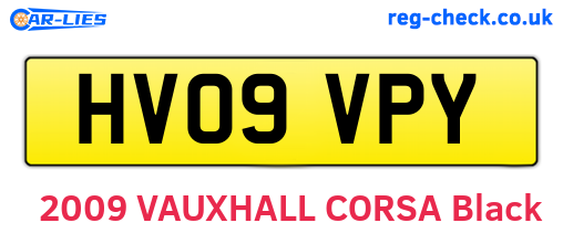 HV09VPY are the vehicle registration plates.