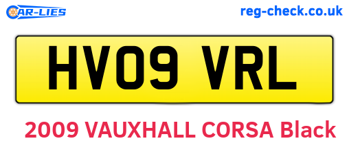 HV09VRL are the vehicle registration plates.