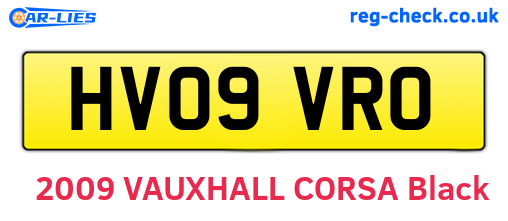 HV09VRO are the vehicle registration plates.