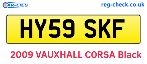 HY59SKF are the vehicle registration plates.