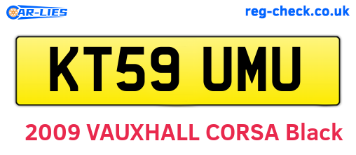 KT59UMU are the vehicle registration plates.