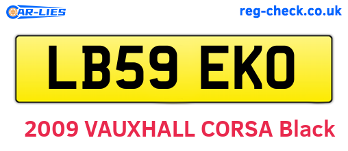 LB59EKO are the vehicle registration plates.