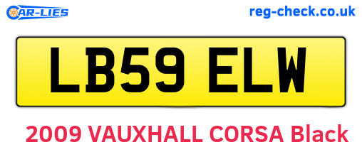 LB59ELW are the vehicle registration plates.
