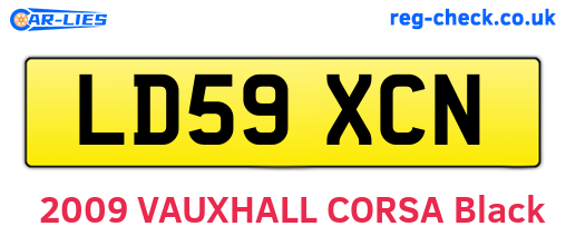 LD59XCN are the vehicle registration plates.