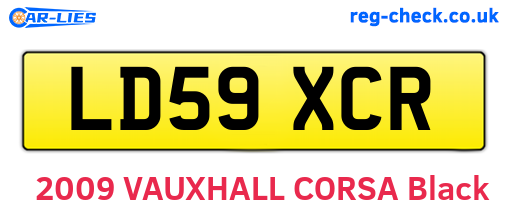 LD59XCR are the vehicle registration plates.
