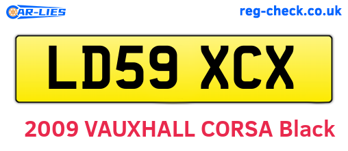 LD59XCX are the vehicle registration plates.