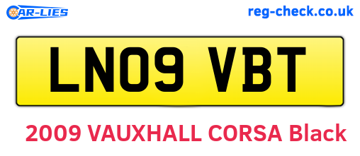 LN09VBT are the vehicle registration plates.