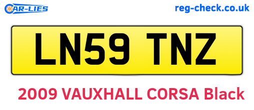 LN59TNZ are the vehicle registration plates.