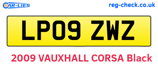 LP09ZWZ are the vehicle registration plates.