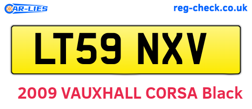 LT59NXV are the vehicle registration plates.