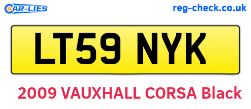 LT59NYK are the vehicle registration plates.