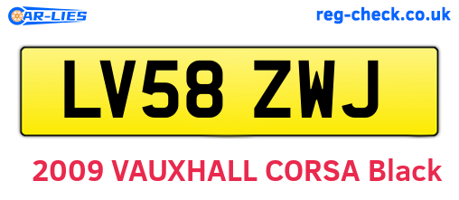 LV58ZWJ are the vehicle registration plates.