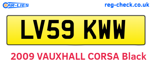 LV59KWW are the vehicle registration plates.