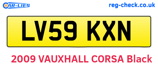 LV59KXN are the vehicle registration plates.
