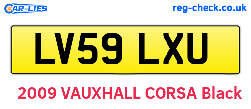 LV59LXU are the vehicle registration plates.