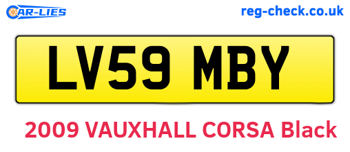LV59MBY are the vehicle registration plates.