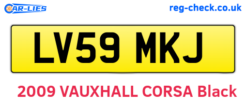 LV59MKJ are the vehicle registration plates.