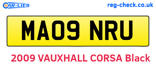 MA09NRU are the vehicle registration plates.