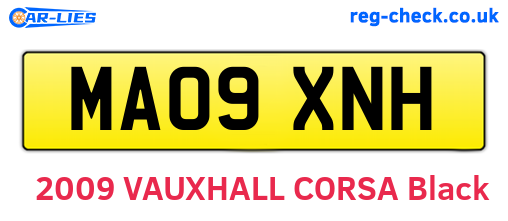MA09XNH are the vehicle registration plates.