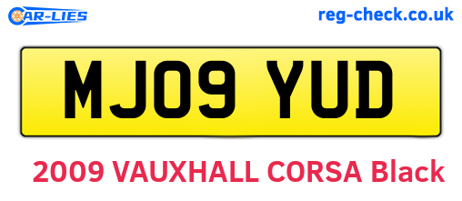 MJ09YUD are the vehicle registration plates.