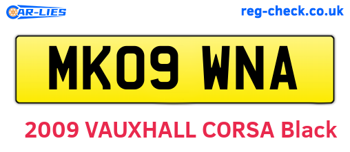 MK09WNA are the vehicle registration plates.