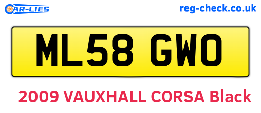 ML58GWO are the vehicle registration plates.