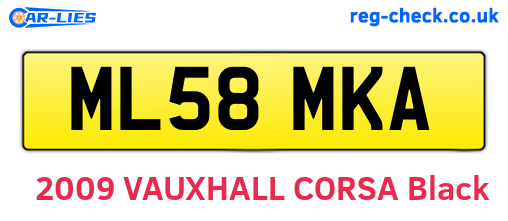 ML58MKA are the vehicle registration plates.