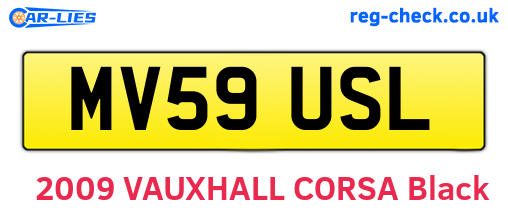 MV59USL are the vehicle registration plates.