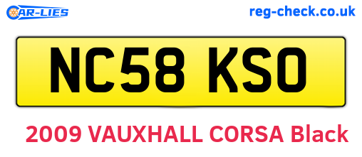 NC58KSO are the vehicle registration plates.