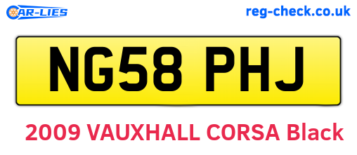 NG58PHJ are the vehicle registration plates.