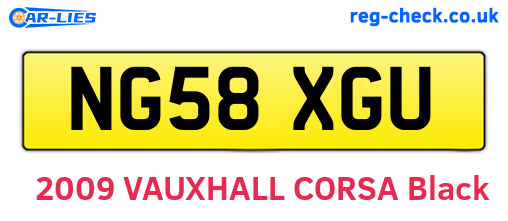 NG58XGU are the vehicle registration plates.