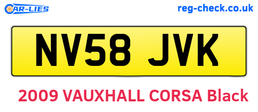 NV58JVK are the vehicle registration plates.