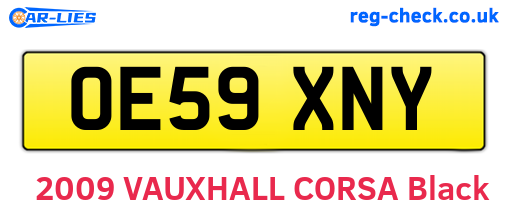 OE59XNY are the vehicle registration plates.