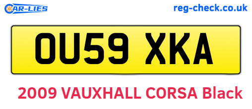OU59XKA are the vehicle registration plates.