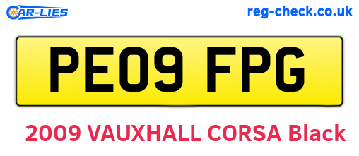 PE09FPG are the vehicle registration plates.