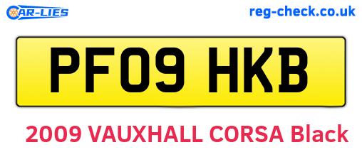 PF09HKB are the vehicle registration plates.