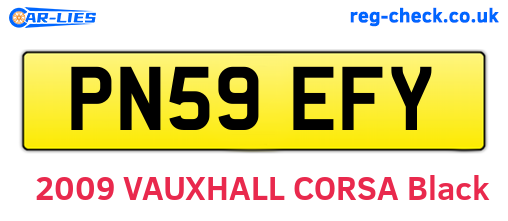 PN59EFY are the vehicle registration plates.