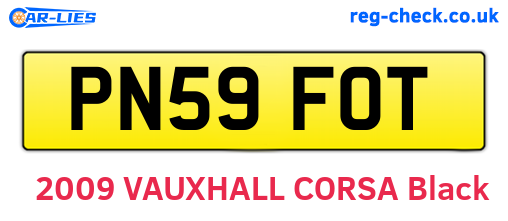 PN59FOT are the vehicle registration plates.