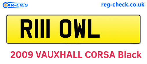 R111OWL are the vehicle registration plates.