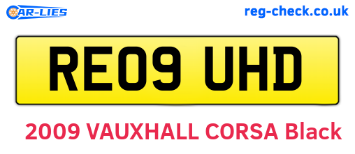 RE09UHD are the vehicle registration plates.