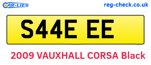S44EEE are the vehicle registration plates.